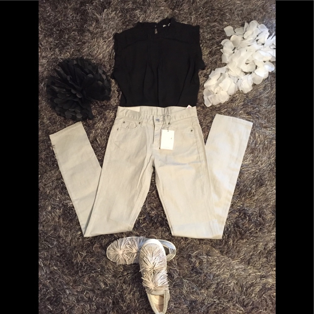 Shams gray trousers with fine silver threads NWT